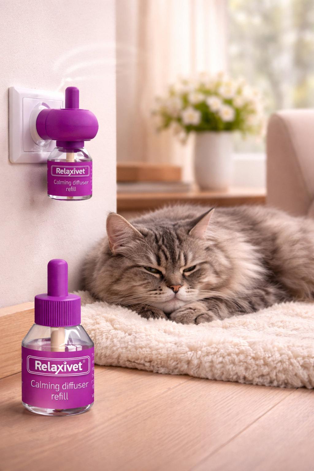 BuzoTail™ Calming Cat Diffuser Refill – Drug-Free Stress Support (6-Pack)