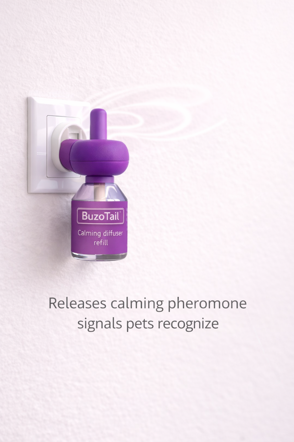BuzoTail™ Calming Cat Diffuser Refill Drug-Free Pheromone Support • 30-Day Refill