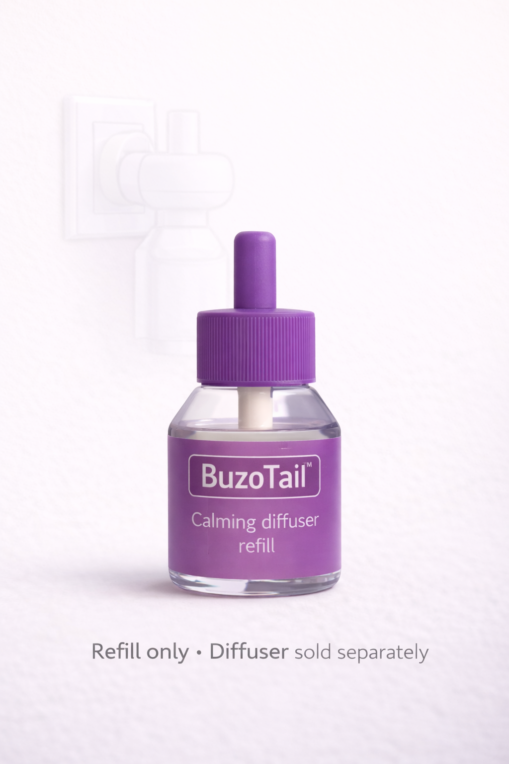 BuzoTail™ Calming Cat Diffuser Refill Drug-Free Pheromone Support • 30-Day Refill
